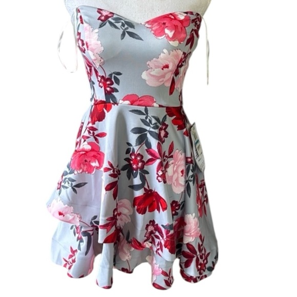 B Darlin NWT strapless dress floral size 9/10 - Picture 1 of 11